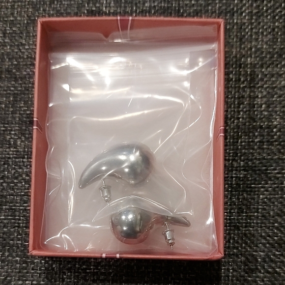 Chic Silver Teardrop Earrings - Picture 5 of 5